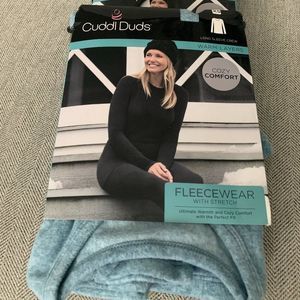 Cuddl Duds Fleece-Wear Stretch Shirt - Crew Neck, Long Sleeve Vintage Teal. $19